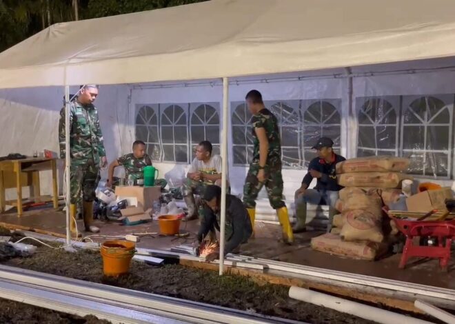 TNI AD dan Pemda Percepat Pembangunan Huntara Pascabencana di Palembayan