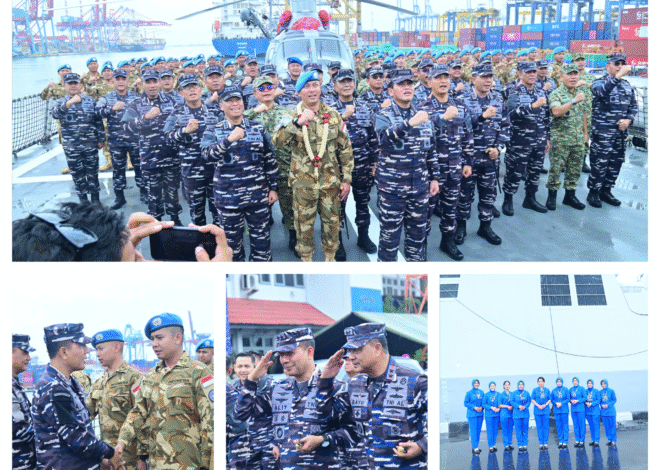 Pangkoarmada II Sambut Kepulangan KRI Sultan Iskandar Muda-367 dari Misi UNIFIL Lebanon