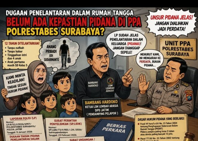 LP Sudah Terbit, Unsur Pidana Dinilai Jelas: Pelapor dan Pendamping LSM Kecewa Penanganan PPA Polrestabes Surabaya Dinilai Tak Konsisten