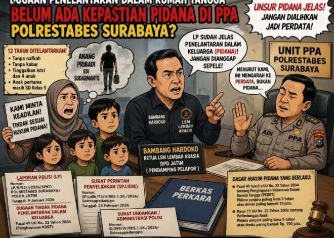 Penanganan Kasus Penelantaran dipertanyakan, Pelapor Mengharapkan Kepastian Hukum di PPA Polrestabes Surabaya