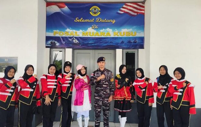 TNI AL Posal Muara Kubu Kodaeral XII Perkuat Sosialisasi Rekrutmen TNI AL dan Pengawasan Transportasi Perairan