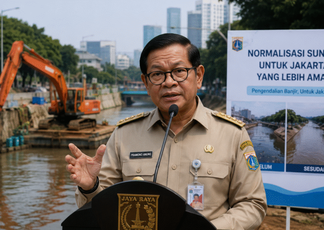 Pramono Lanjutkan Normalisasi Sungai, Upaya Kurangi Dampak Banjir di Jakarta
