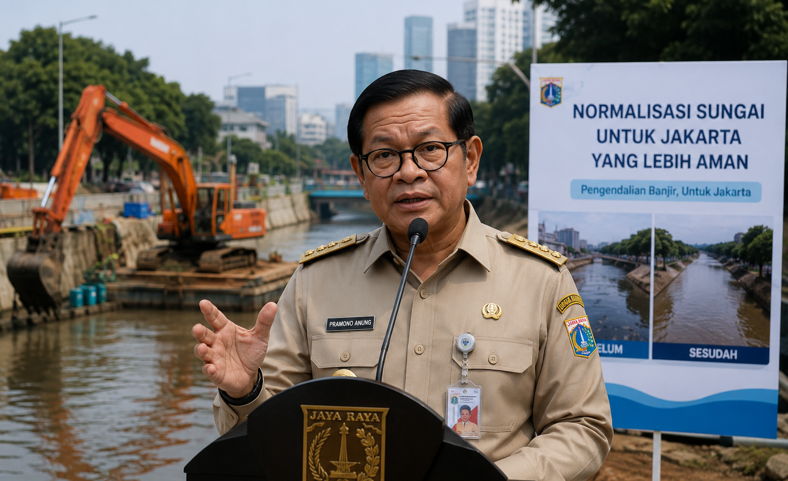 Pramono Lanjutkan Normalisasi Sungai, Upaya Kurangi Dampak Banjir di Jakarta