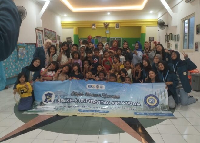Mahasiswa BBK ke-80 Universitas Airlangga Gelar Kegiatan “Belajar dan Bersama” di RW 04 Sumber Mulyo